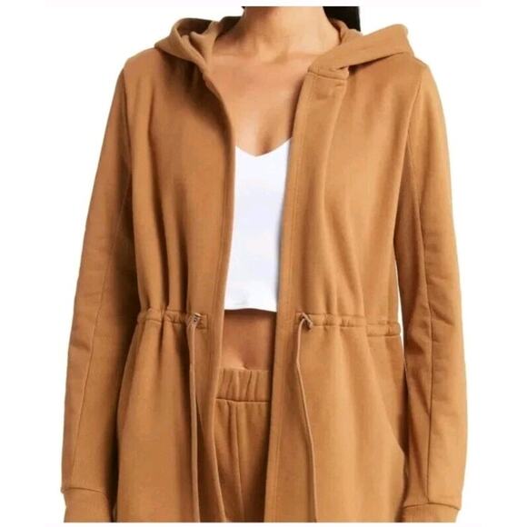 Beyond Yoga Jacket Hooded Cardigan On The Go Toffee Sz L - Picture 1 of 7